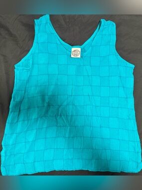 Vintage Teal Textured Breezy Tank Top
